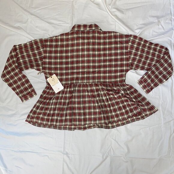 Red and White Women's Plaid Blouse with Tags - Japna - Picture 6 of 6